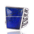 Lapis Lazuli Edelstein in königlicher Farbe mit 925 Sterling Silber Ring für Ihn